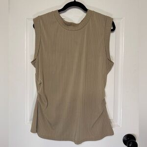 Nine West Tan Ribbed Sleeveless Tank